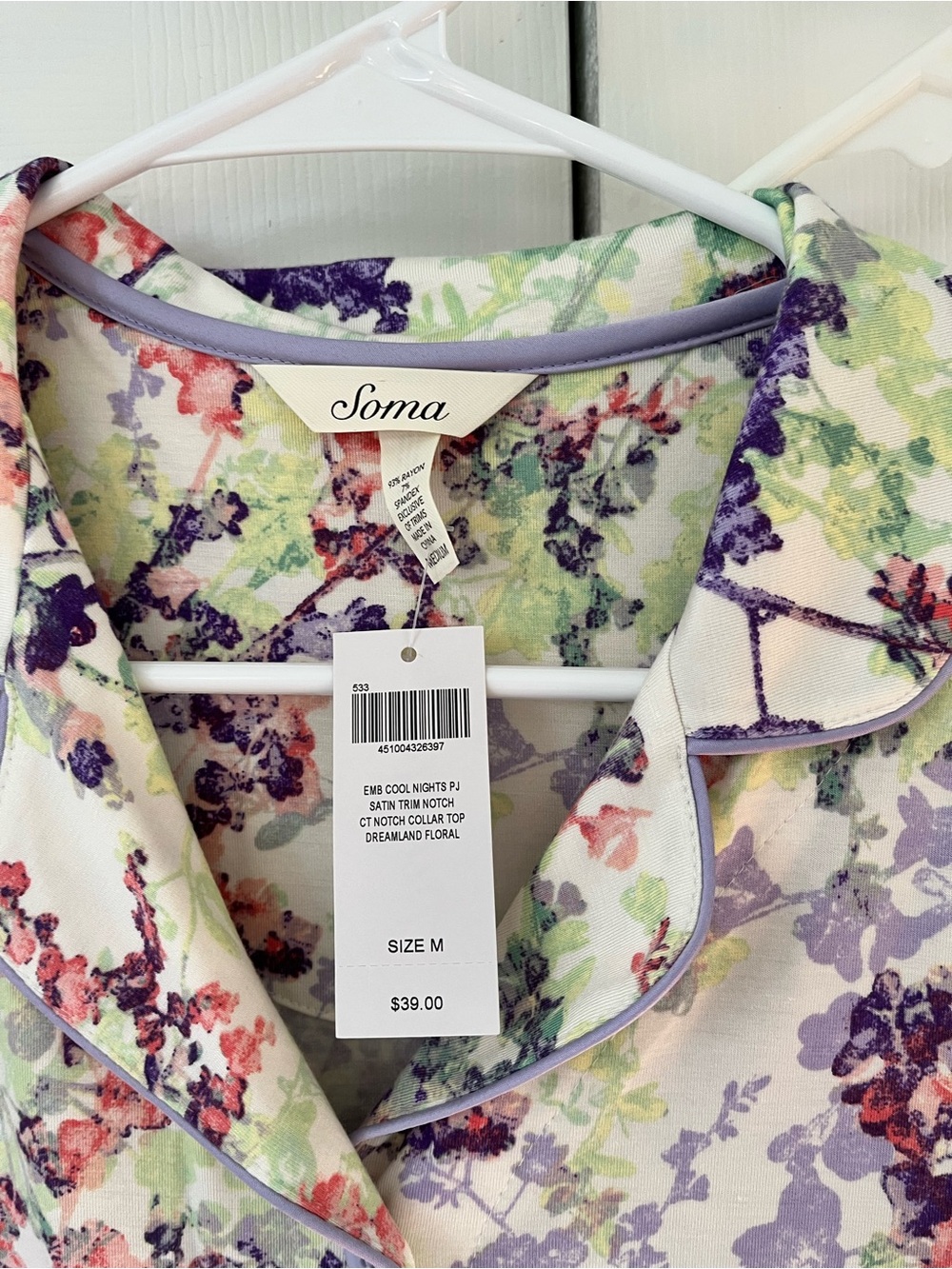 Soma EMB Cool Nights Pajama Set in Dreamland Floral Sz M NWT ⭐️ - Picture 5 of 9
